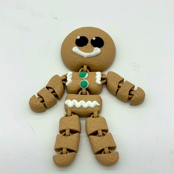 Gingerbread Man 4” 3D-Printed Fidget Toy Fun Collectible Stress Re… - Picture 1 of 2